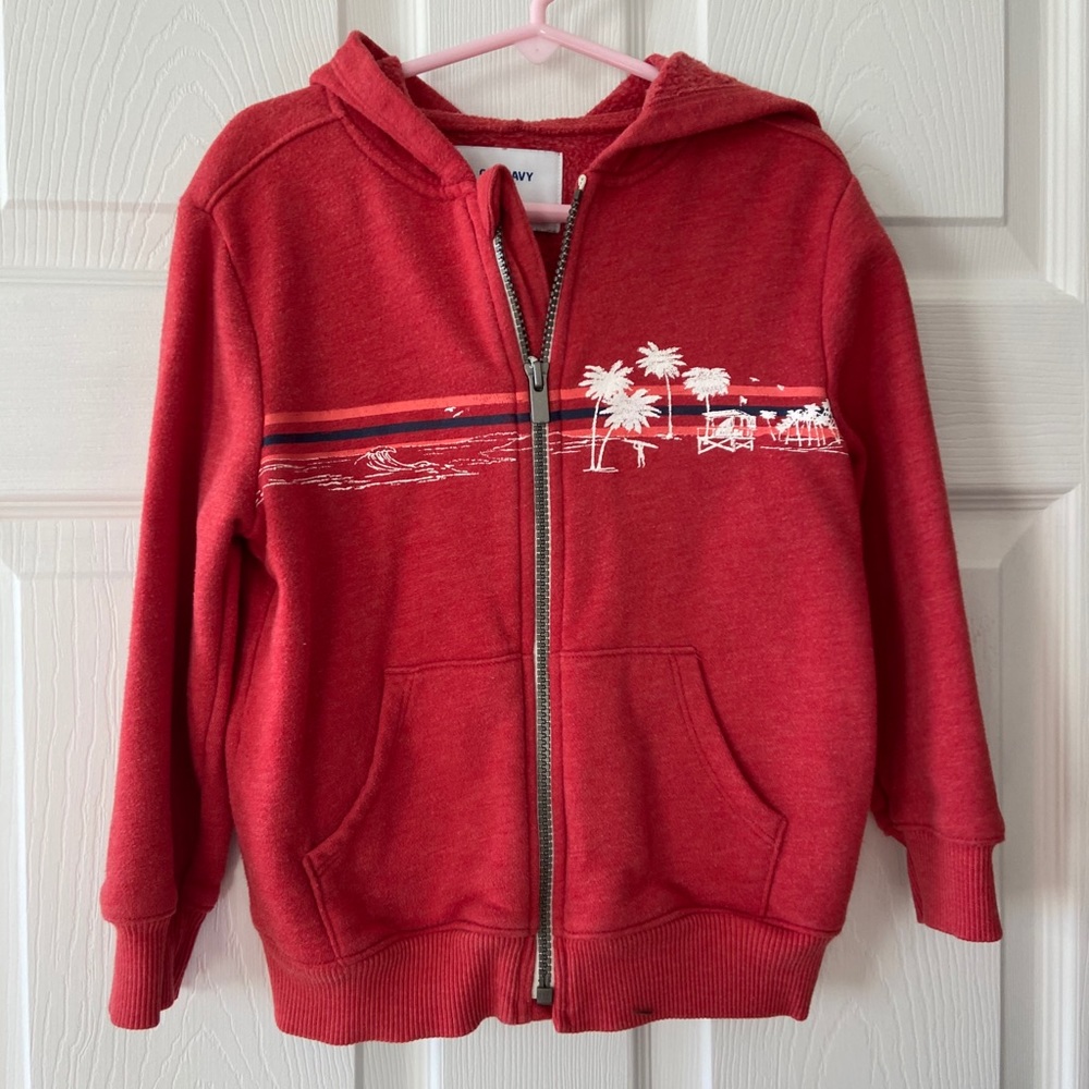 Kids Red zip up hoodie